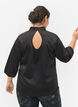 Bluse mit 3/4 Ärmeln und Stehkragen, Schwarz, Model image number 2