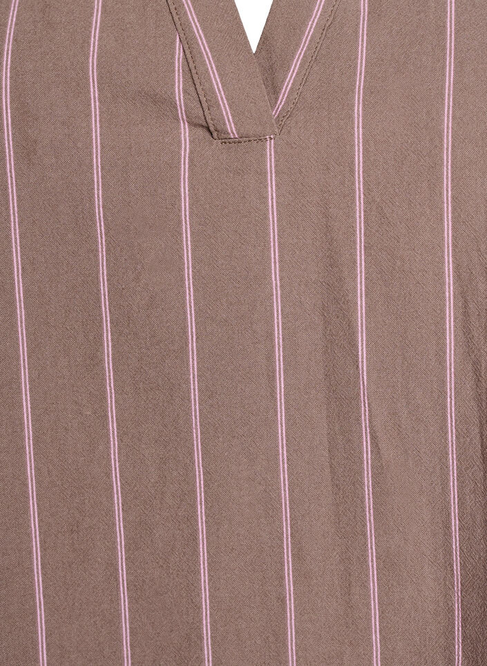 Tunika mit V-Ausschnitt und Rüschendetails, Braun, Packshot image number 2