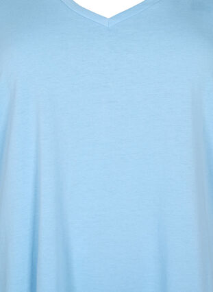 Kurzärmeliges T-Shirt mit V-Ausschnitt, Placid Blue, Packshot image number 2