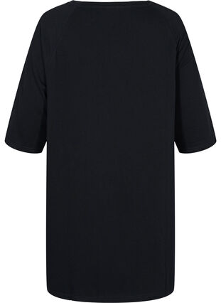 Aktionsartikel - Sweatkleid aus Baumwolle mit Taschen und 3/4-Ärmeln, Black, Packshot image number 1