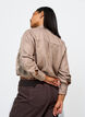 Lockere Bluse mit V-Ausschnitt, Braun, Model image number 2