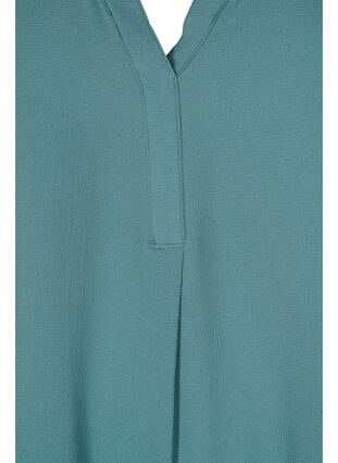 Kurzärmelige Bluse mit V-Ausschnitt, Mallard Green, Packshot image number 2