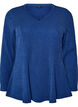 Bluse aus Jersey mit gerippter Struktur und A-Linien-Passform, Blau, Packshot image number 0