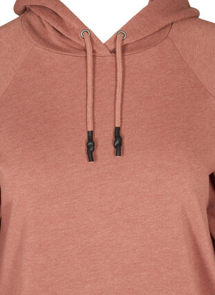 Meliertes Sweatshirt mit Kapuze und Tasche, Cognac Melange, Packshot image number 2