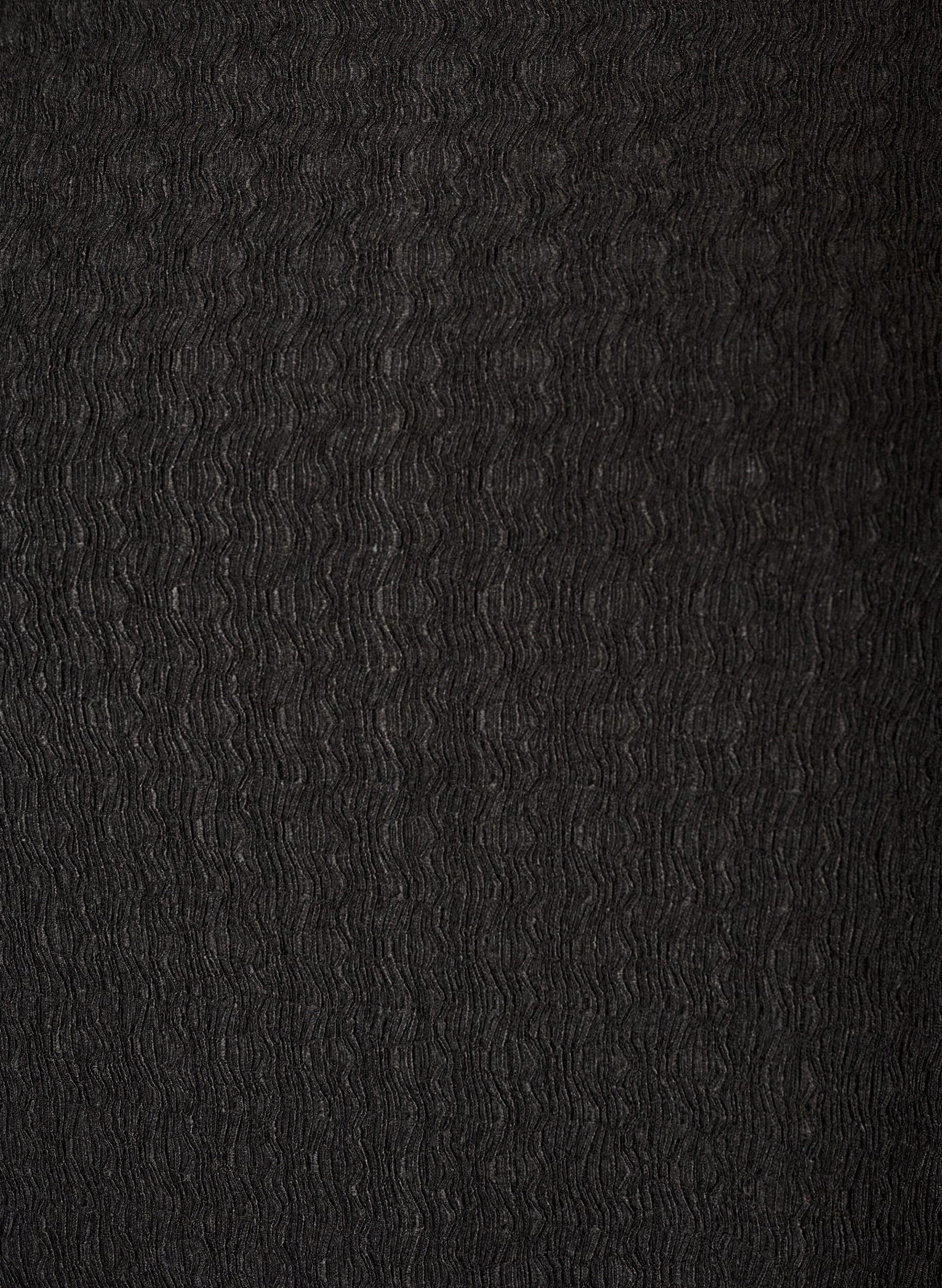 ZizziMidi-Kleid mit welliger Struktur und langen &Auml;rmeln, Schwarz, Packshot image number 2
