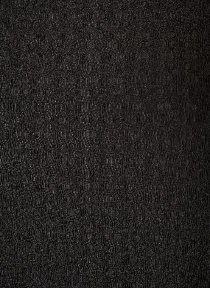 Midi-Kleid mit welliger Struktur und langen &Auml;rmeln, Schwarz, Packshot image number 2