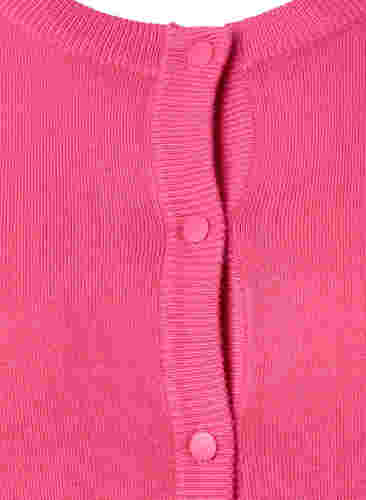 Cardigan aus Rippstrick mit Knopfverschluss, Hot Pink, Packshot image number 2