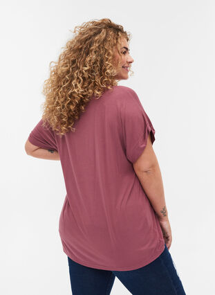 Kurzarm T-Shirt aus Viskosemix, Wild Ginger, Model image number 1