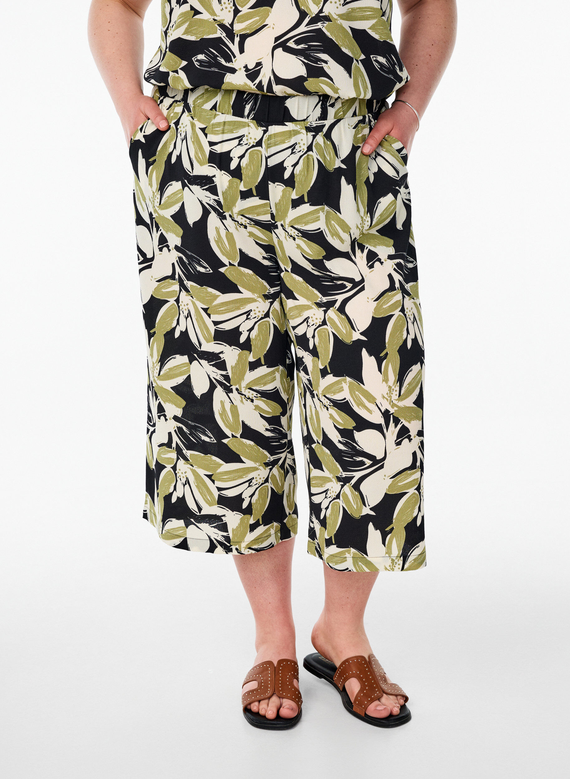 ZizziCulotte-Hose mit Print, Schwarz, Model image number 2
