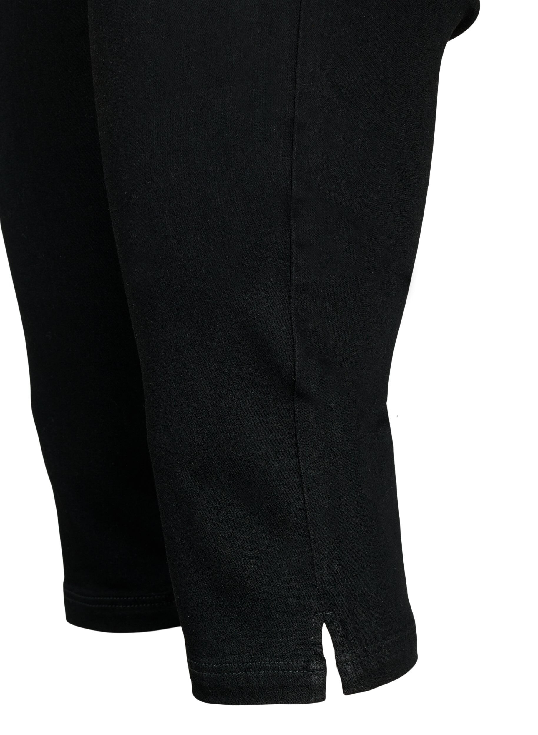 ZizziEmily Schmale Passform Denim-Caprihose, Black, Packshot image number 3