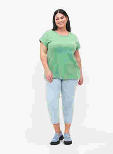 Melange-T-Shirt mit kurzen Ärmeln, Jolly Green Mél, Model image number 2