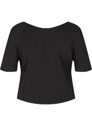T-Shirt aus Baumwolle mit 2/4-Ärmeln, Black, Packshot image number 1