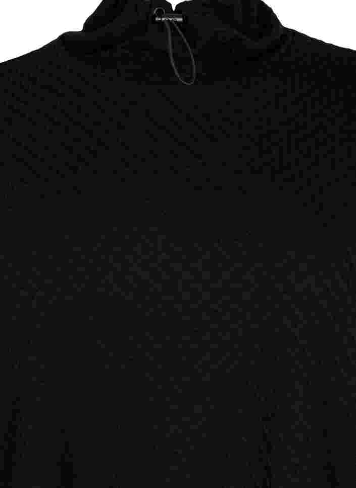 Sweatshirt mit hohem Hals und verstellbarem Gummizug, Black, Packshot image number 2