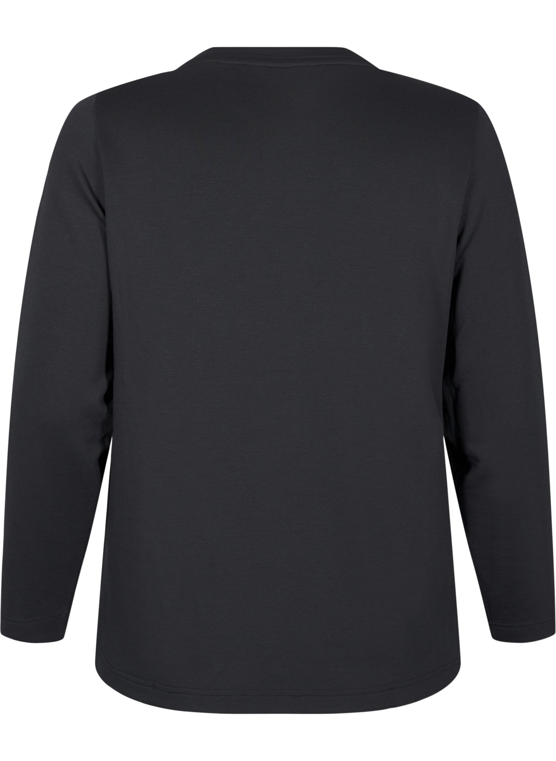 ZizziBluse aus Modal-Mischung mit Rundhalsausschnitt, Schwarz, Packshot image number 1