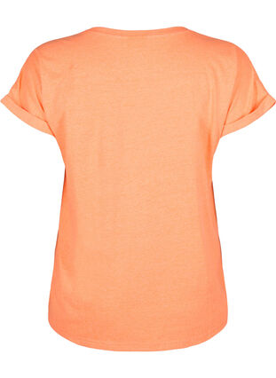 Neonfarbenes T-Shirt aus Baumwolle, Neon Coral, Packshot image number 1