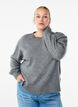 Strickbluse mit Knopfleiste, Grau, Model image number 0