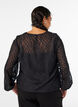 Bluse aus Chiffon mit Strukturmuster, Schwarz, Model image number 2