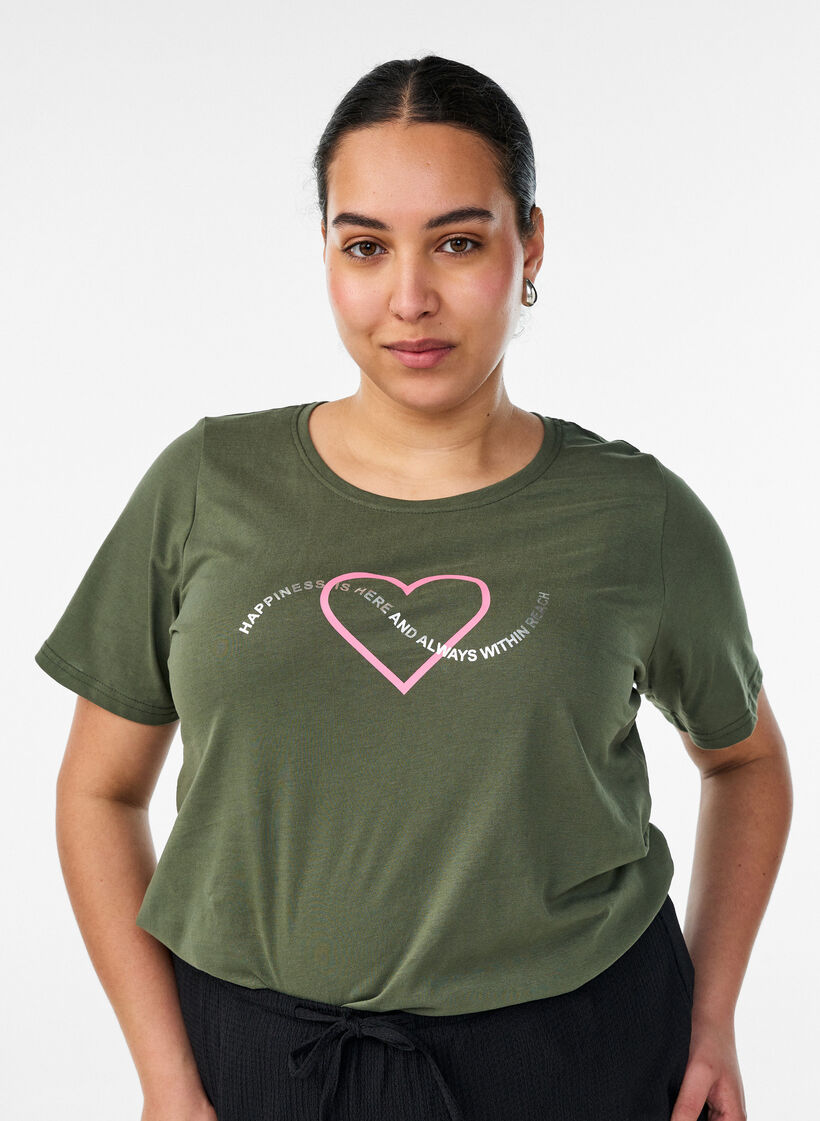 T-Shirt mit Print, Gr&uuml;n, Model image number 0