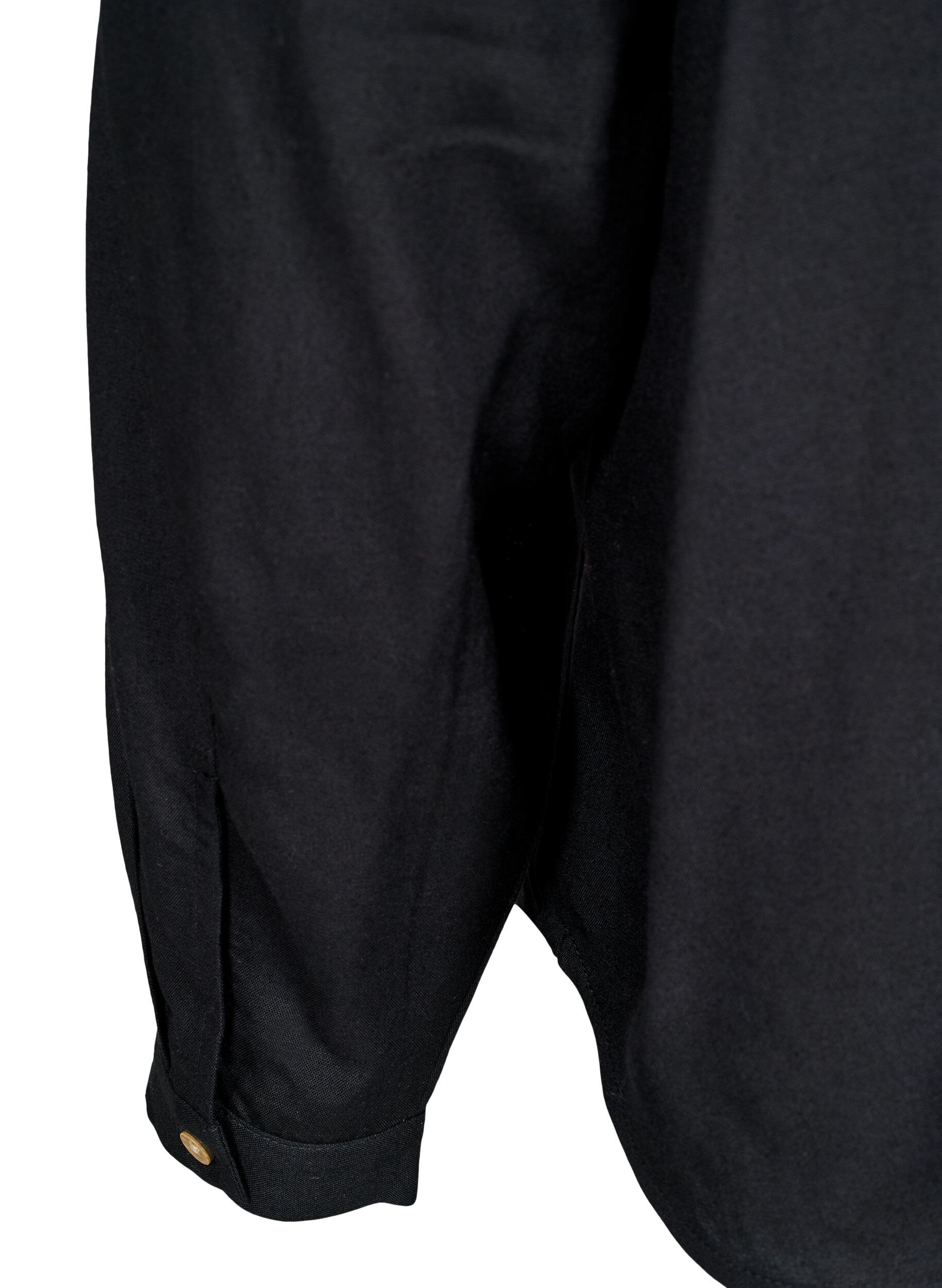 ZizziLange Bluse aus Leinen und Viskose, Schwarz, Packshot image number 3