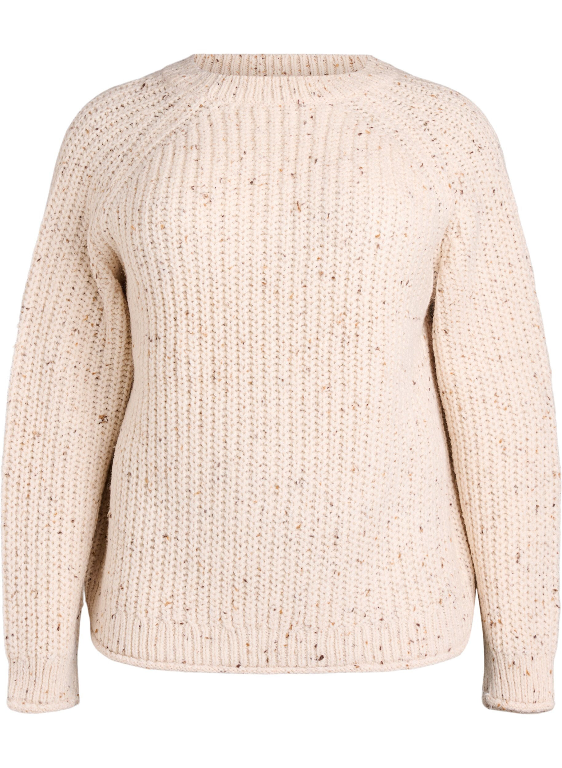 ZizziStrickpullover mit Raglan&auml;rmeln, Beige, Packshot image number 0