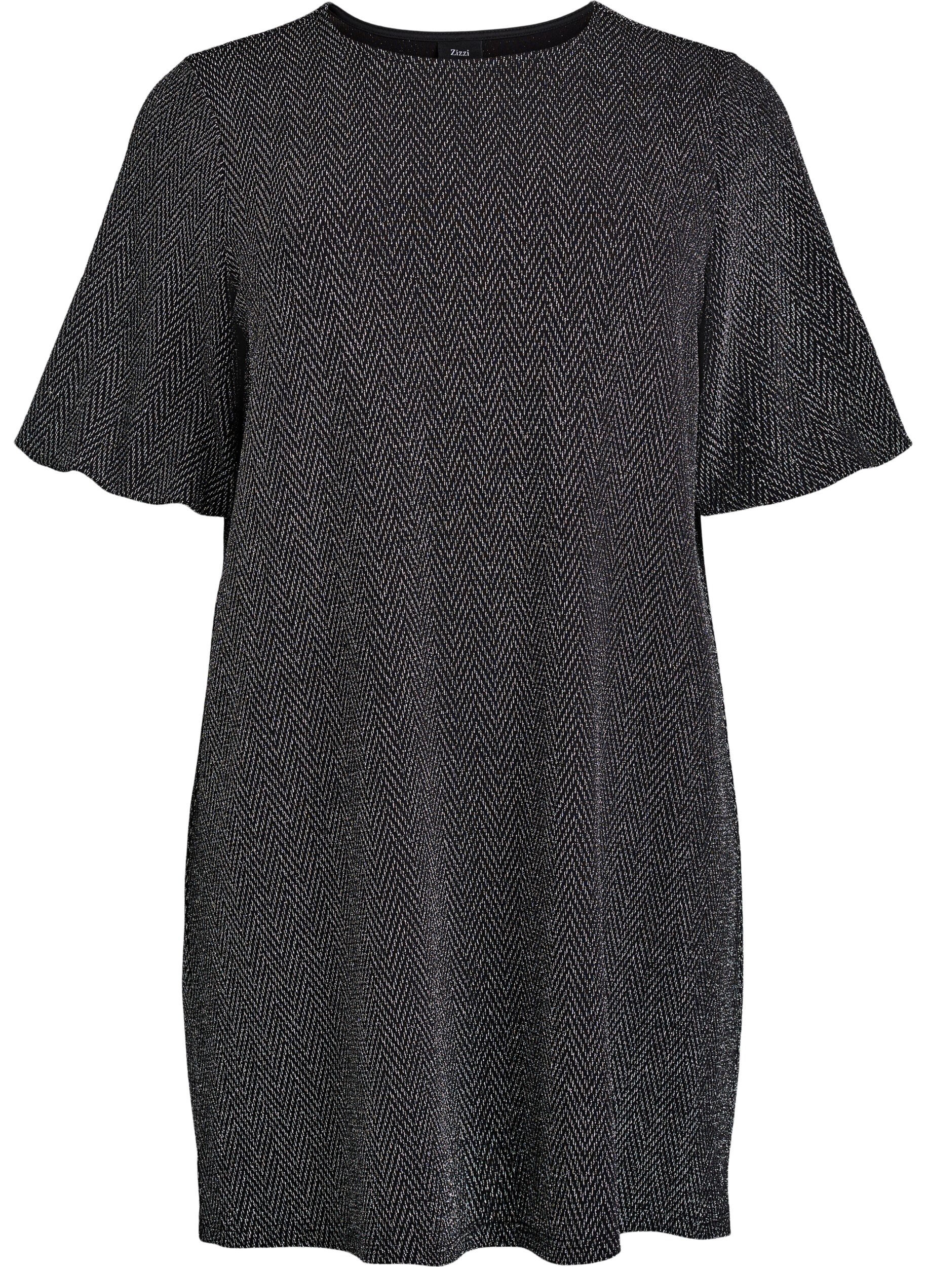 Kurzes Kleid mit Glitzermuster