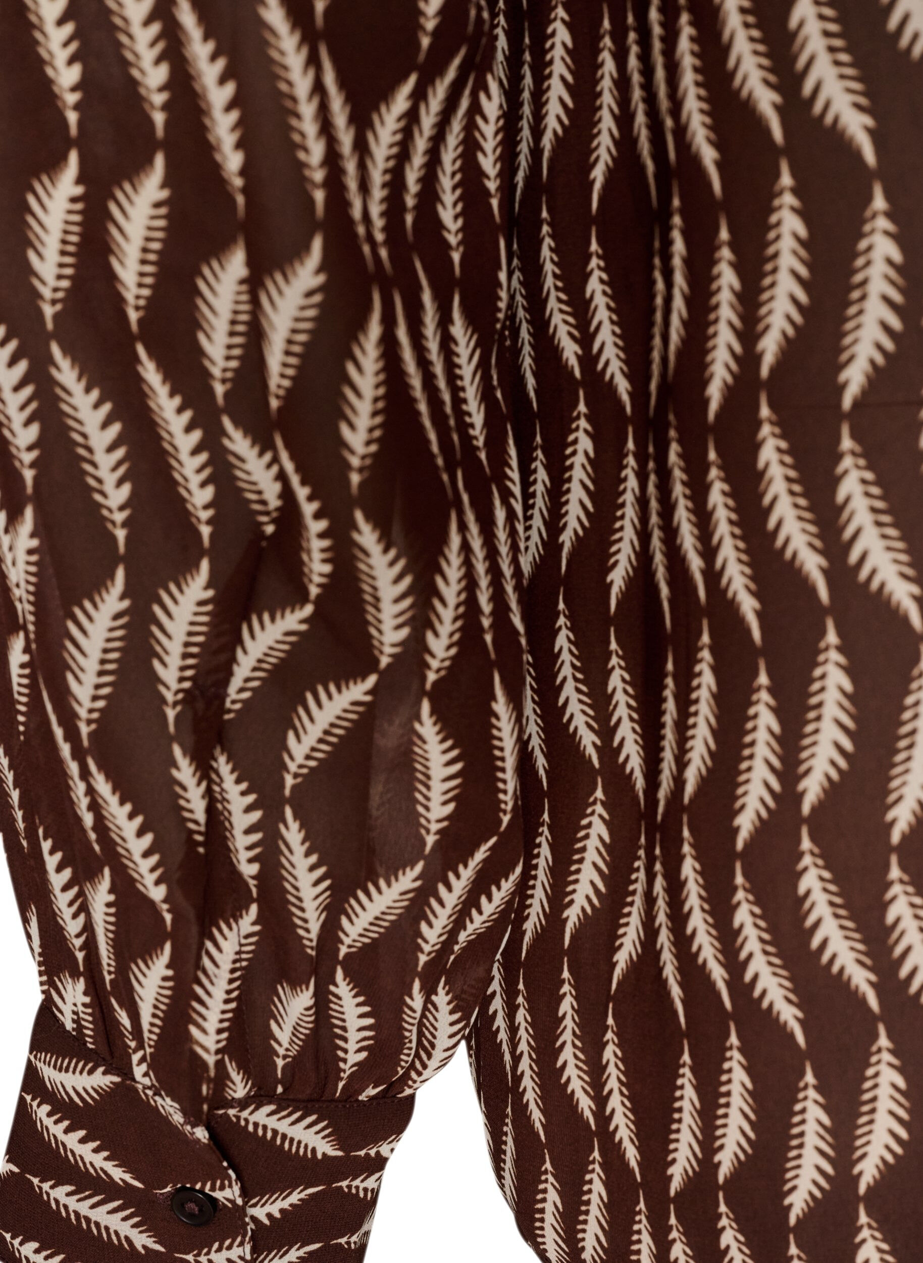 ZizziBluse mit Allover-Print und kurzer Knopfleiste, Braun, Packshot image number 3