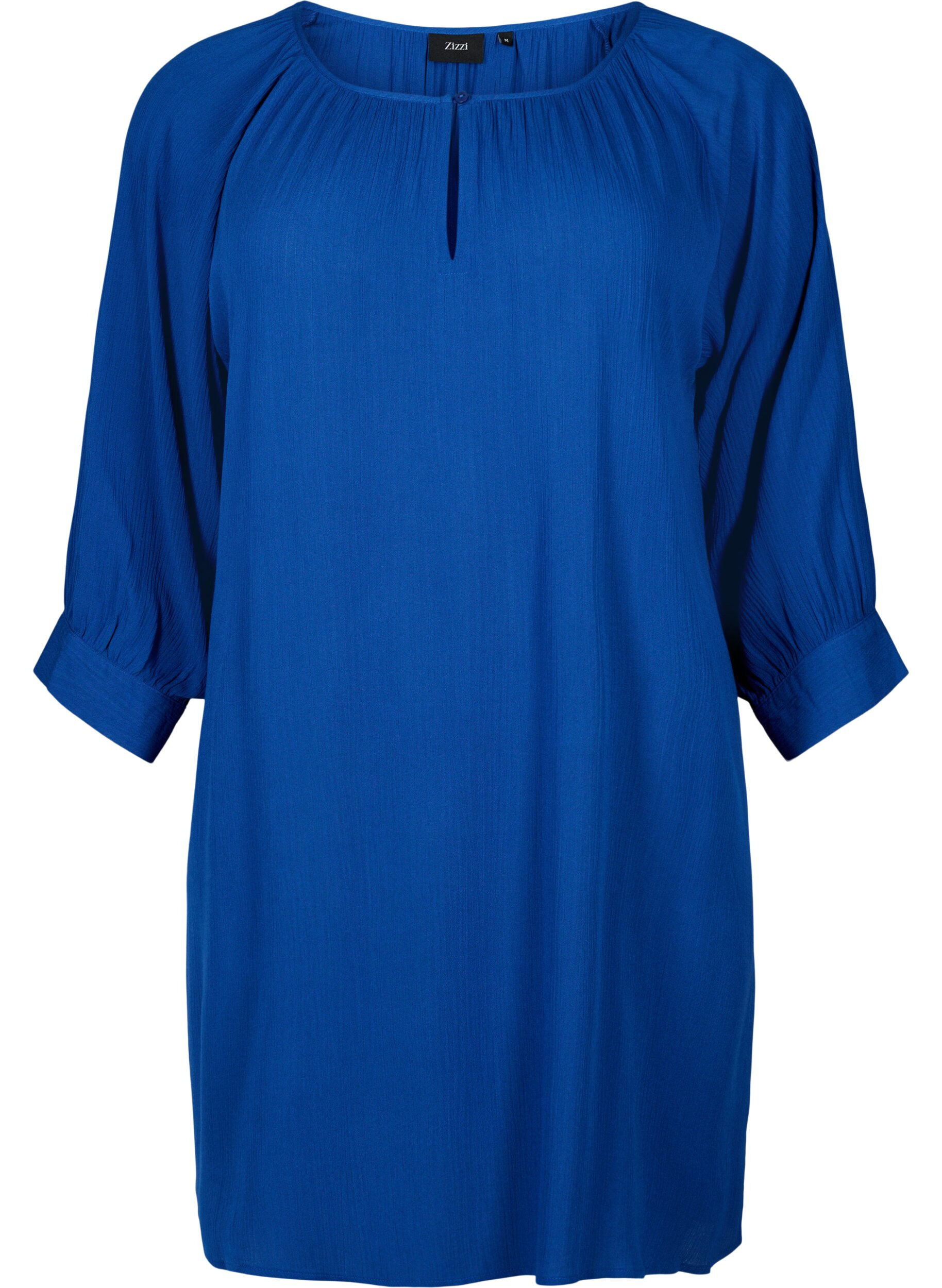 ZizziViskosetunika mit 3/4-&Auml;rmeln, Blau, Packshot image number 0