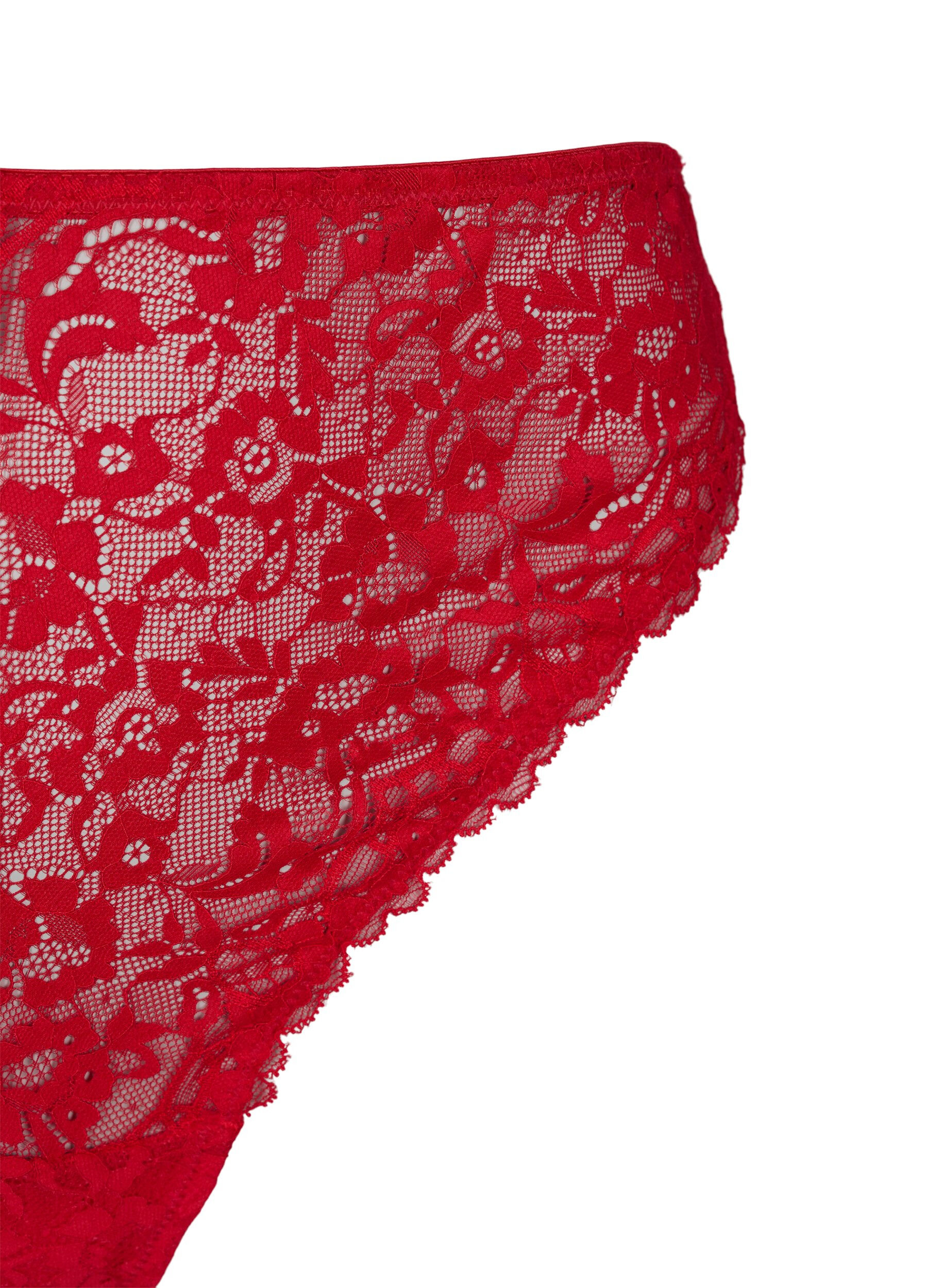 ZizziSpitzentanga mit regul&auml;rer Taille, Red Ass., Packshot image number 2