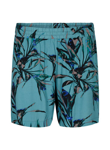 Locker sitzende Shorts aus Viskose, Sea Pine Leaf, Packshot image number 0