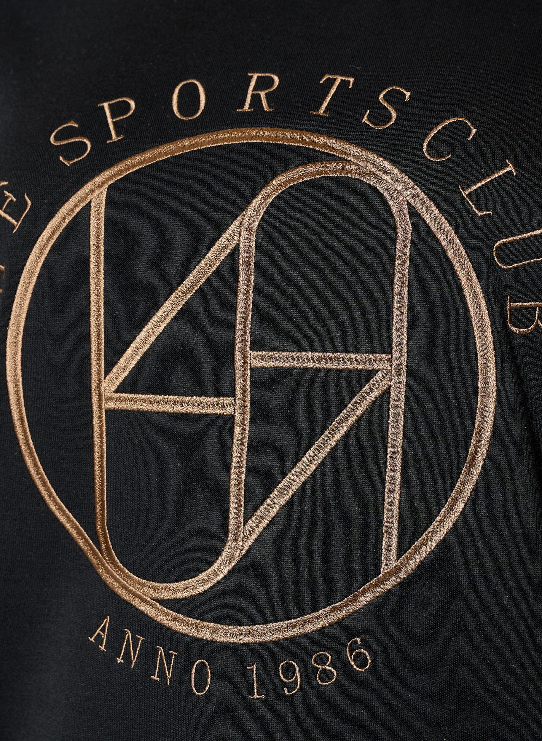 ZizziSweatshirt mit gesticktem Text, Schwarz, Packshot image number 2