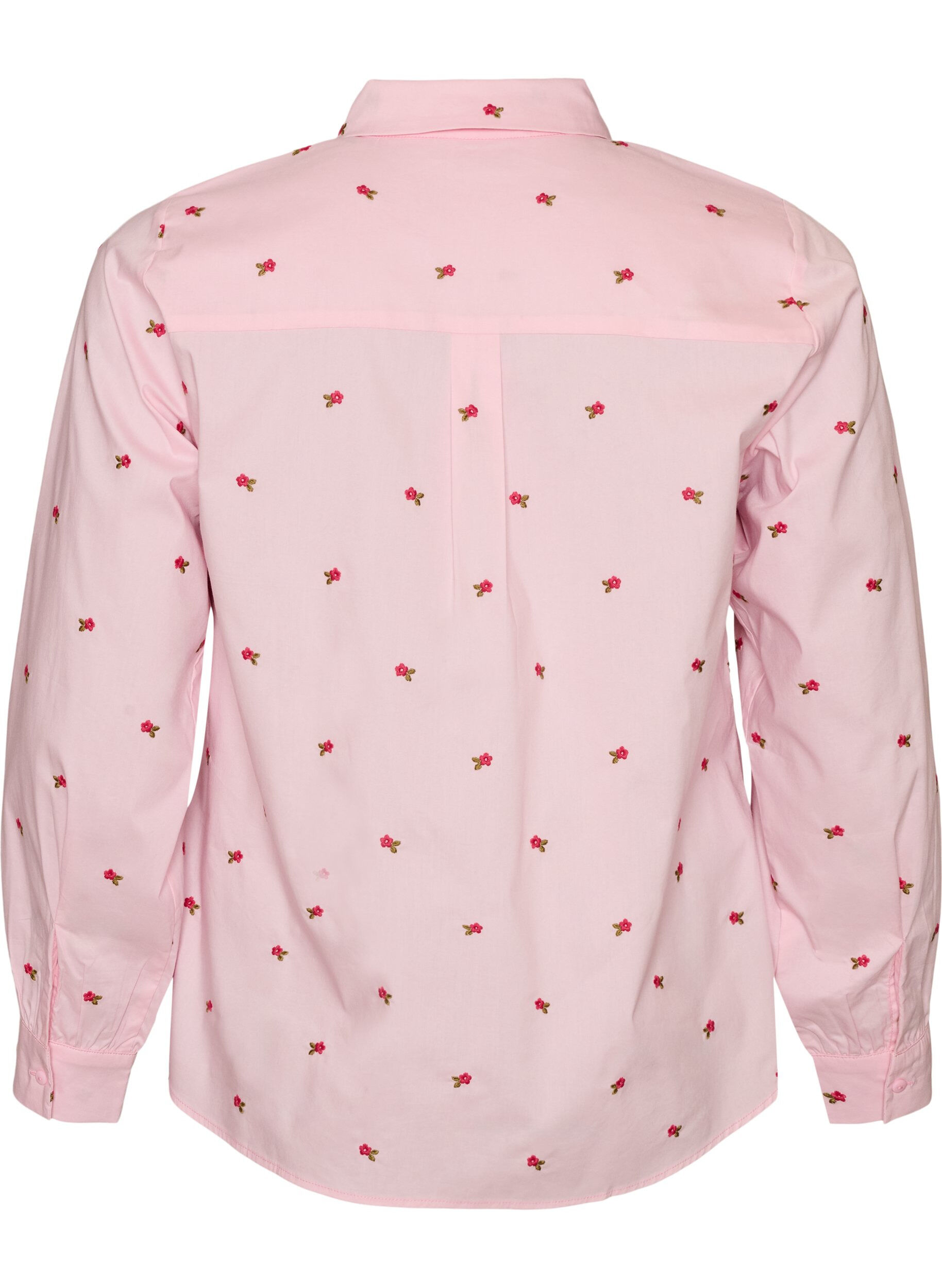 ZizziHemdbluse mit Blumenstickerei, Pink, Packshot image number 1
