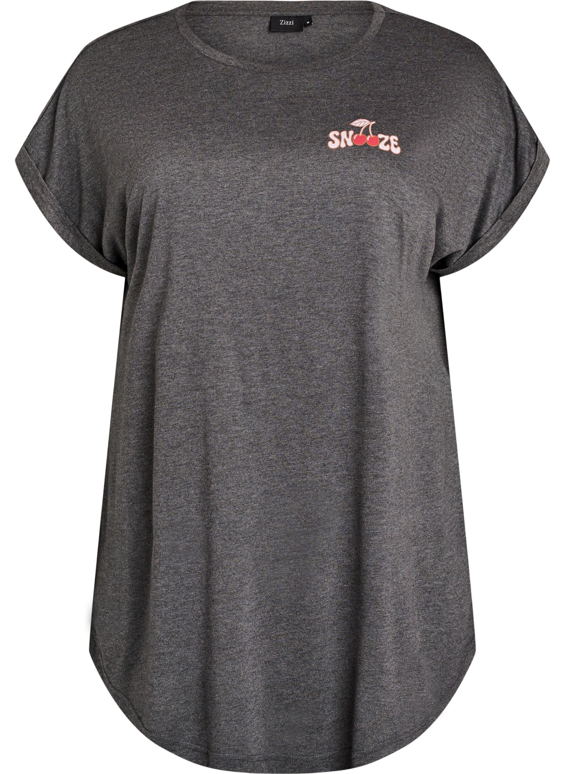 Kurz&auml;rmliges Nachthemd mit Textdruck