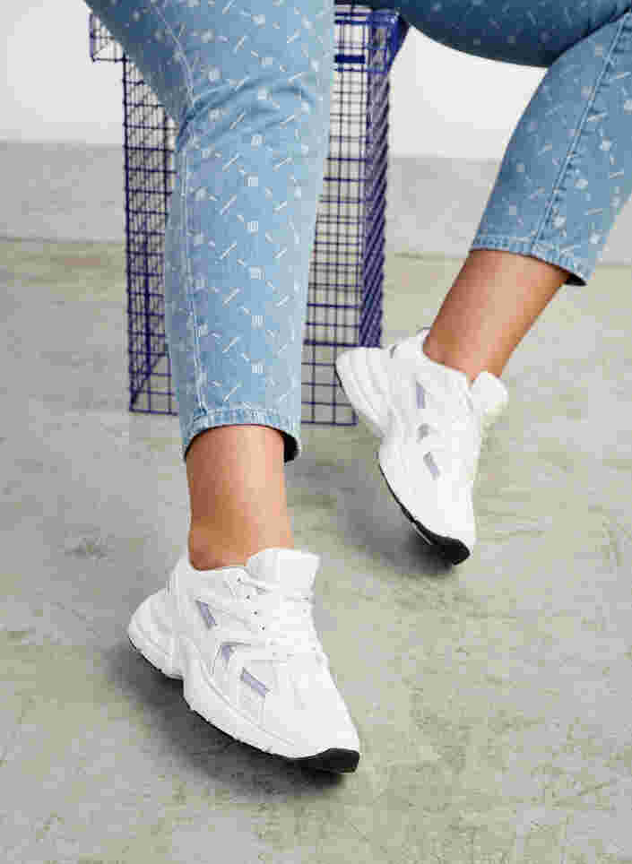 Wide Fit Sneakers, White, Image