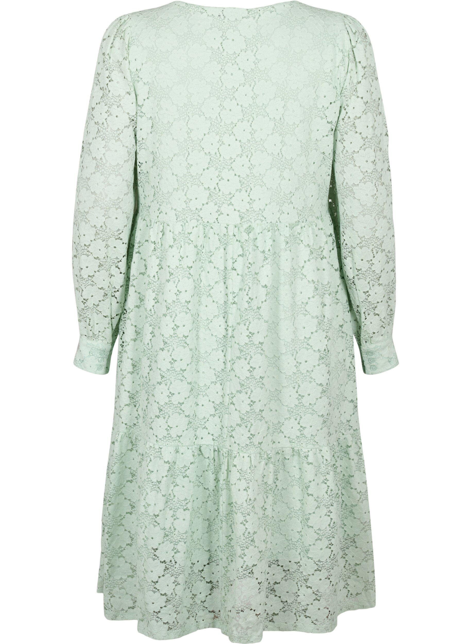 ZizziSpitze Kleid mit langen &Auml;rmeln, Pastel Green , Packshot image number 1