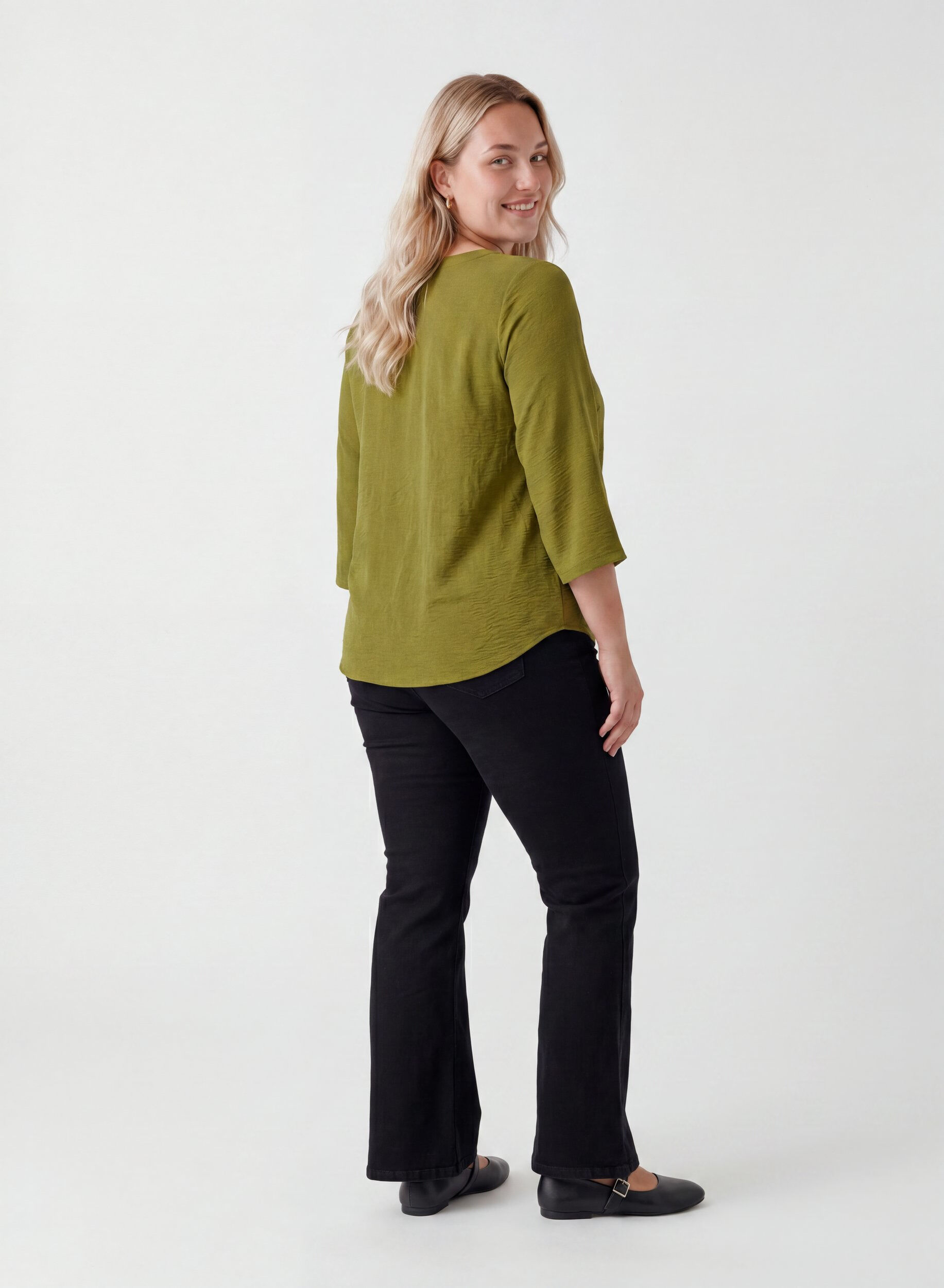 ZizziBluse mit 3/4-&Auml;rmeln, Gr&uuml;n, Model image number 2