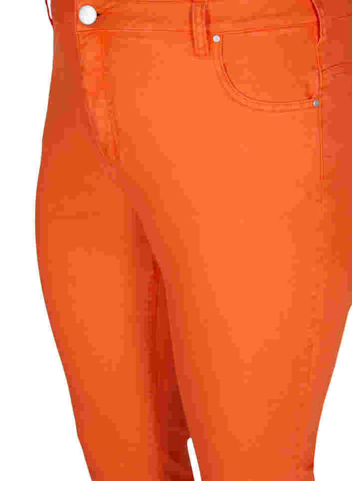 Eng sitzende Capri-Hose mit Reißverschluss, Orange , Packshot image number 2