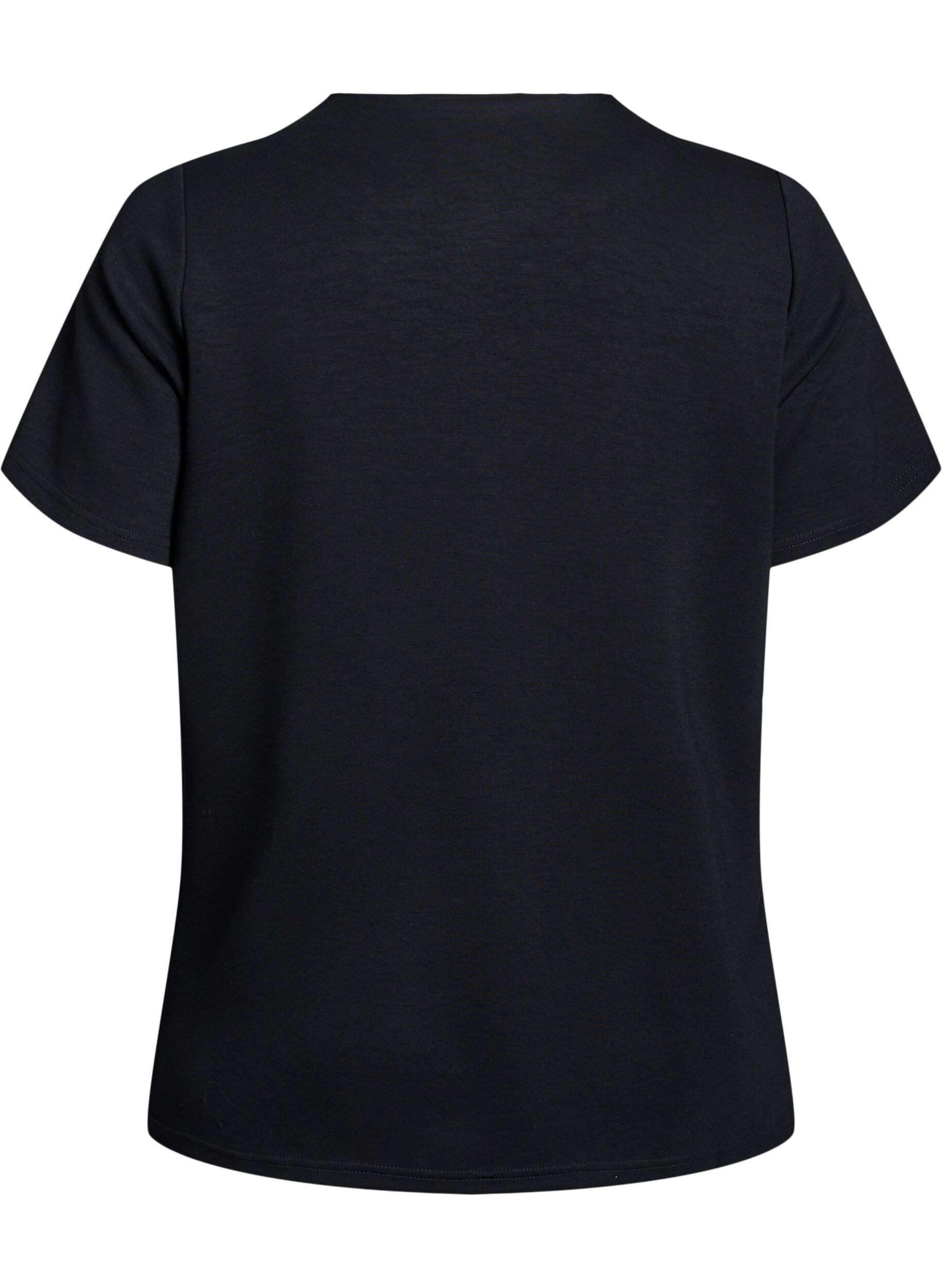 ZizziKurz&auml;rmelige Bluse mit Knopfdetail, Schwarz, Packshot image number 1