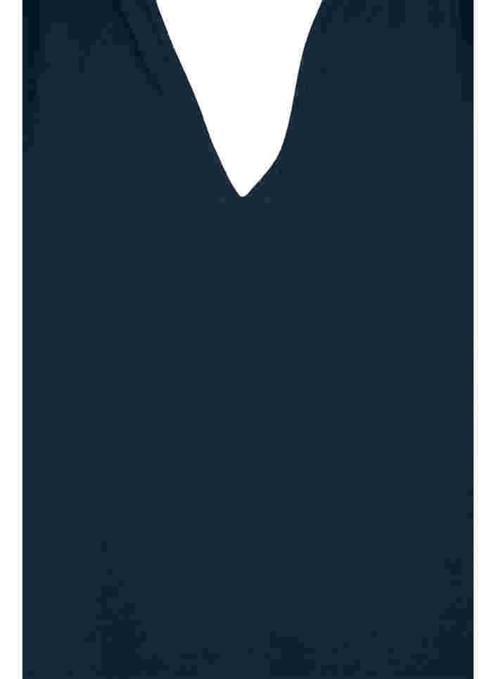 Viskosebluse mit langen Ärmeln und Smock, Navy Blazer, Packshot image number 2