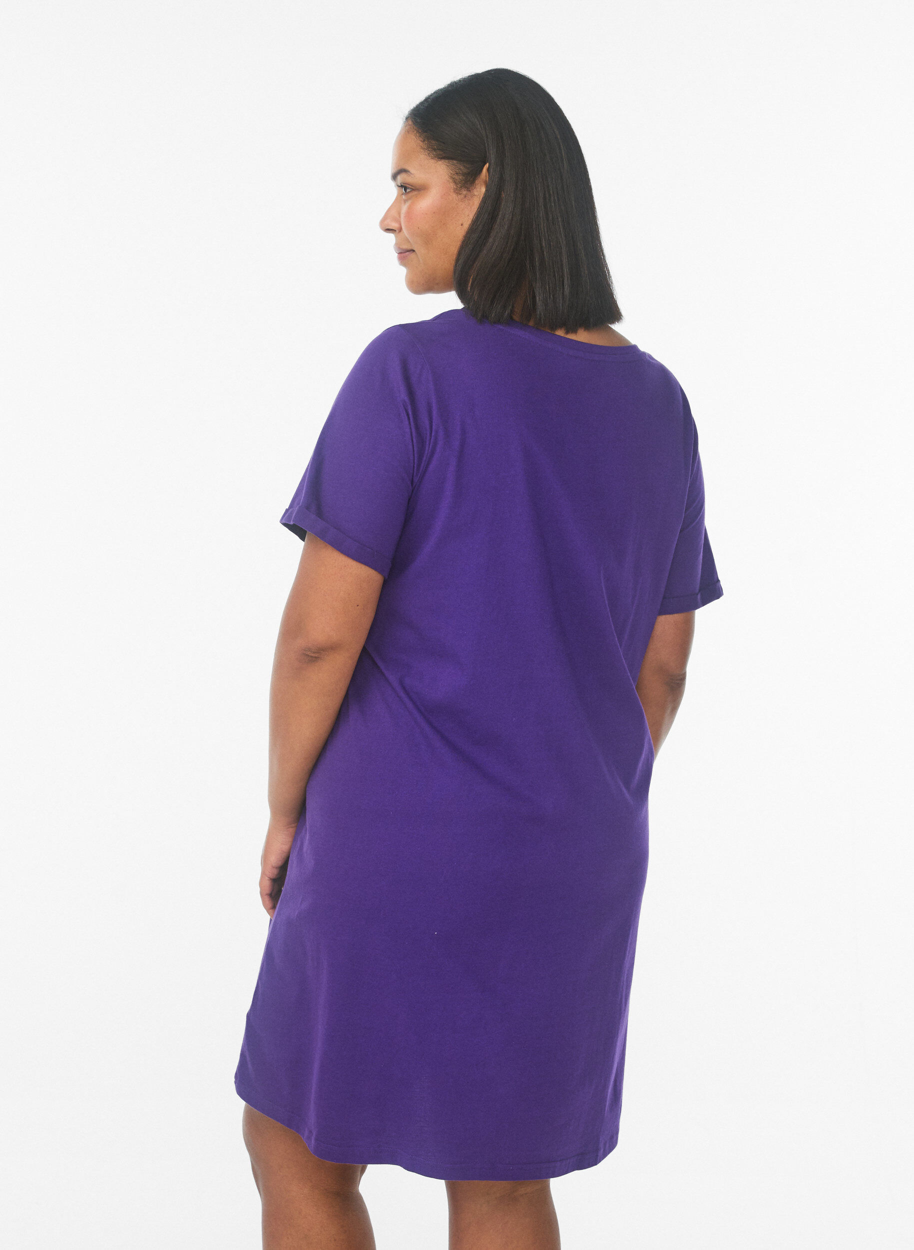 ZizziKurz&auml;rmeliges Nachthemd aus Bio-Baumwolle, Blau, Model image number 2