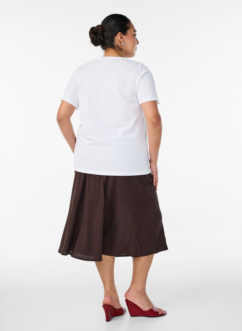 Viskoserock mit elastischem Bund, Braun, Model image number 1
