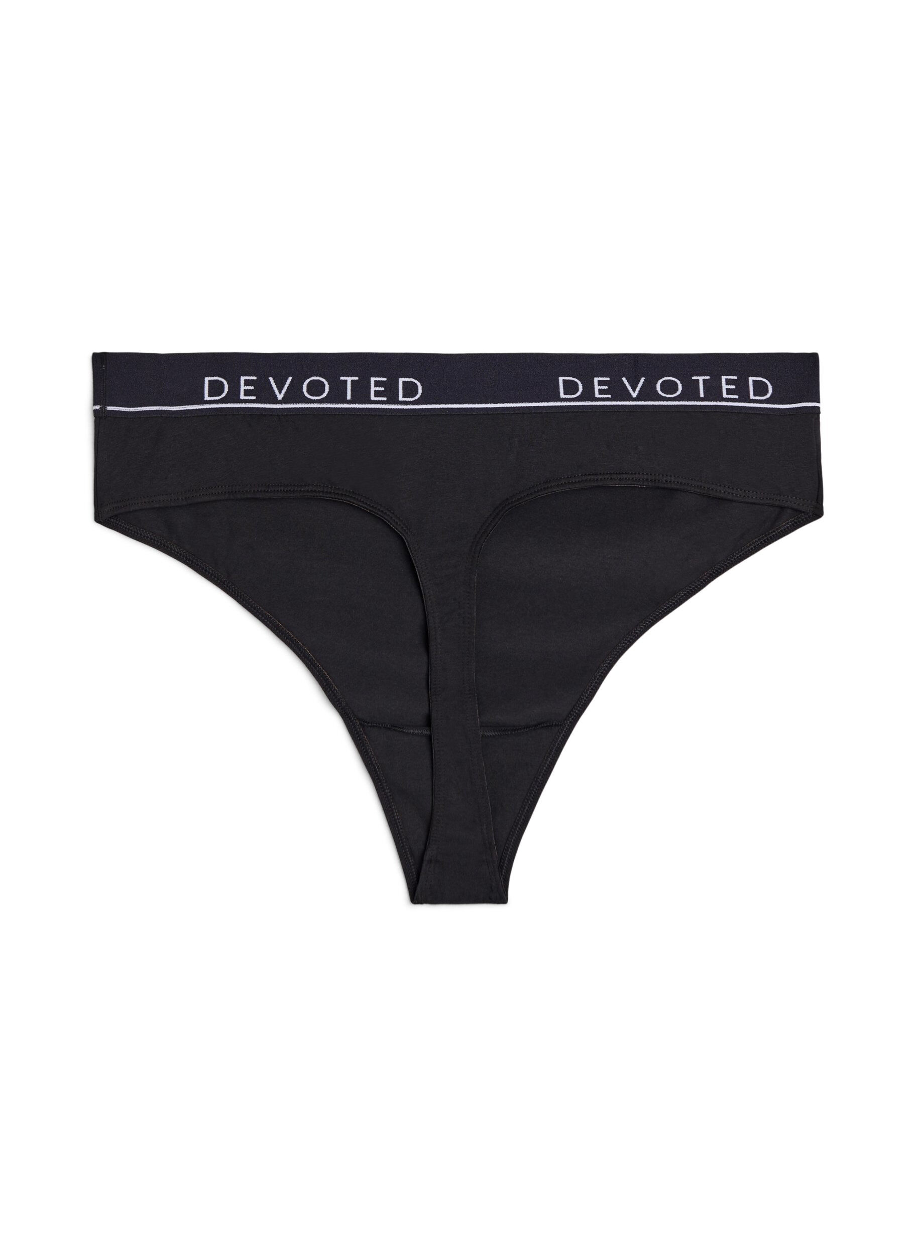 ZizziBaumwoll-G-String mit regul&auml;rer Taille, Schwarz, Packshot image number 1