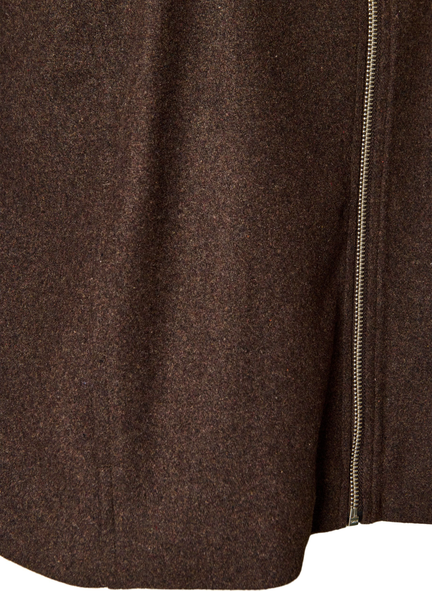 ZizziKurze Jacke mit Hemdkragen und Rei&szlig;verschluss, Braun, Packshot image number 3