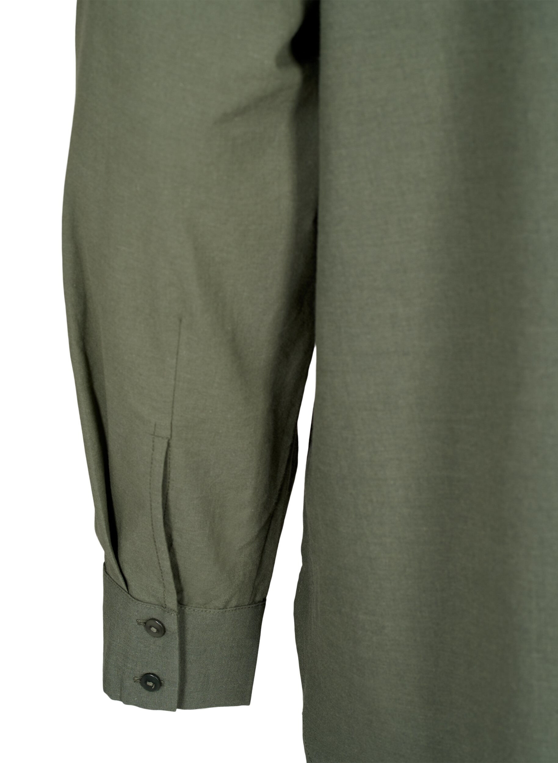 ZizziBaumwollhemd mit Lochstickerei, Thyme, Packshot image number 4