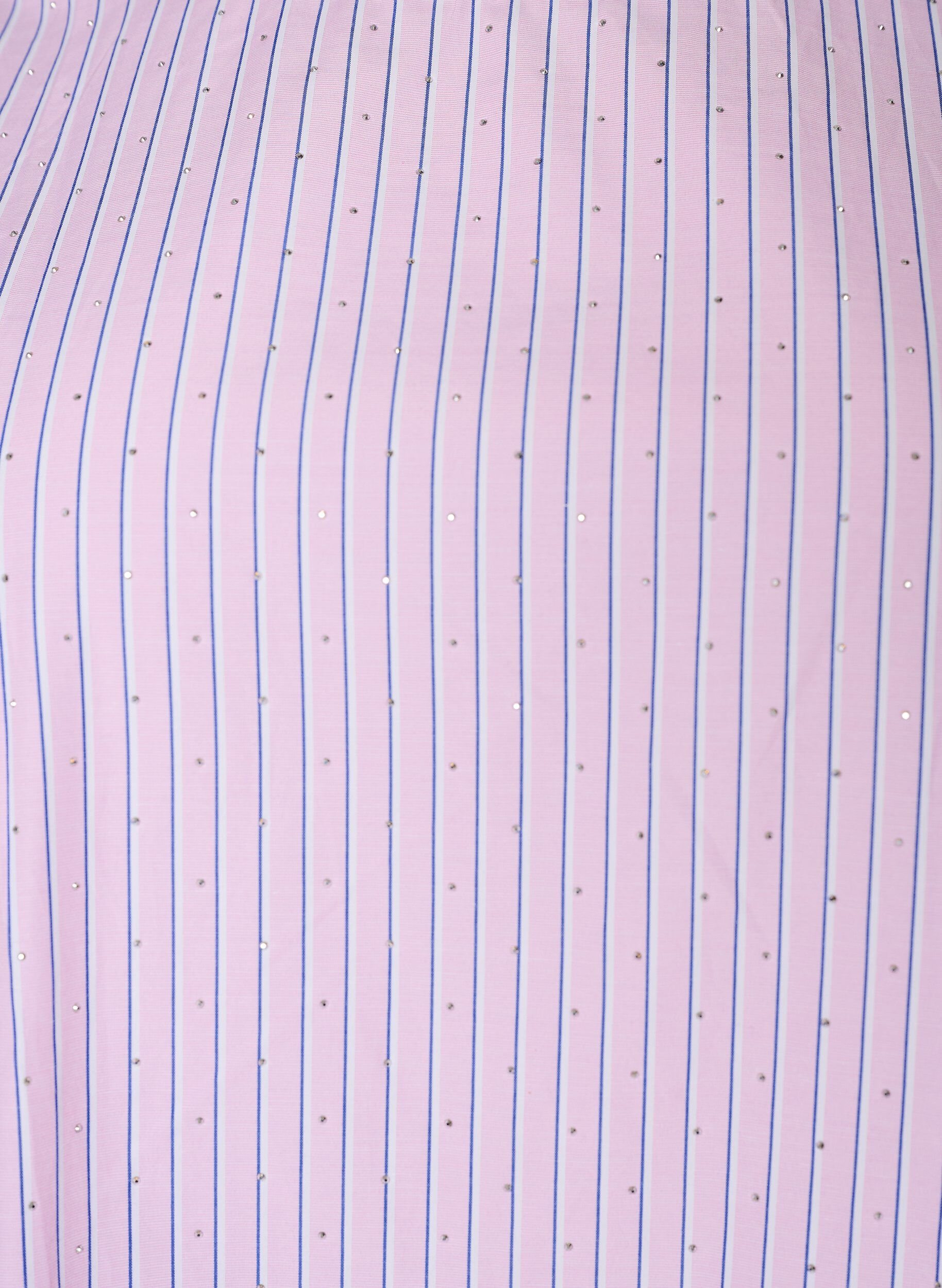 ZizziKnielanges gestreiftes Kleid mit Steinen und Puff&auml;rmeln, Pink, Packshot image number 2