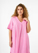 Kaftan-Kleid aus Baumwollmischung mit Leinen, Pink, Model image number 2