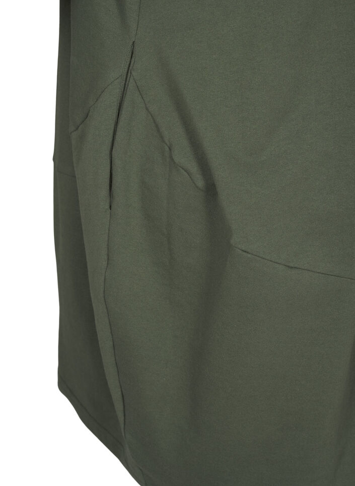 Ballonkleid aus Baumwolle mit Taschen, Grün, Packshot image number 4