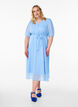 Midi-Kleid mit V-Ausschnitt und Bindeband, Blau, Model image number 0