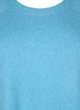 Gestricker Pullover in melierter Optik mit Knopfdetails, River Blue WhiteMel., Packshot image number 2
