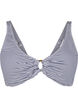 Bikinioberteil mit Streifenmuster und Ringdetail, Blau, Packshot image number 0