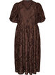 Midikleid aus gebl&uuml;mtem Jacquard, Braun, Packshot image number 0